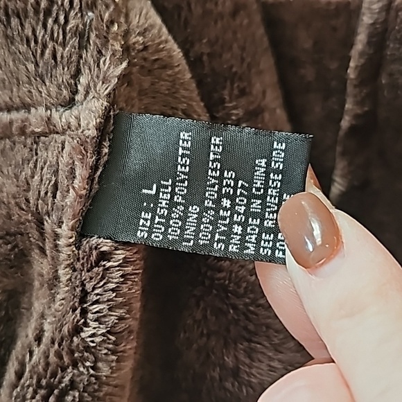 Cabi suede feel chocolate brown fur lined jacket sz large - Picture 9 of 9